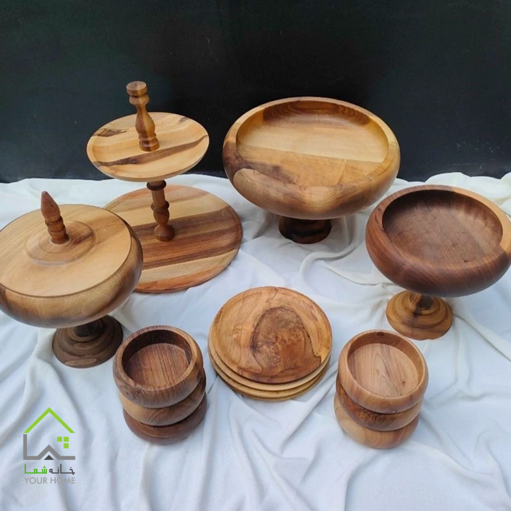 ست پذیرایی چوب گردو 16 تکه